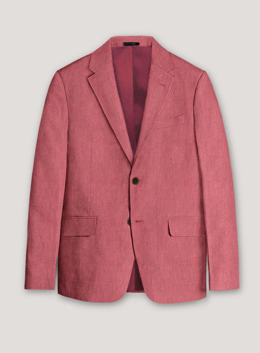 Italian Prato Rosewood Linen Suit - Image 2