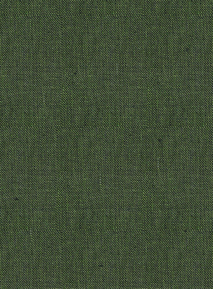 Italian Prato Sharkskin Green Linen Jacket - Image 3