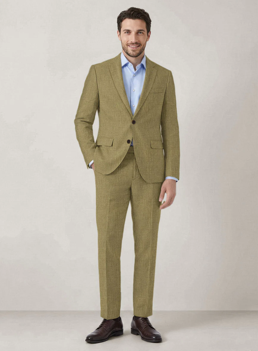 Italian Prato Tan Linen Suit