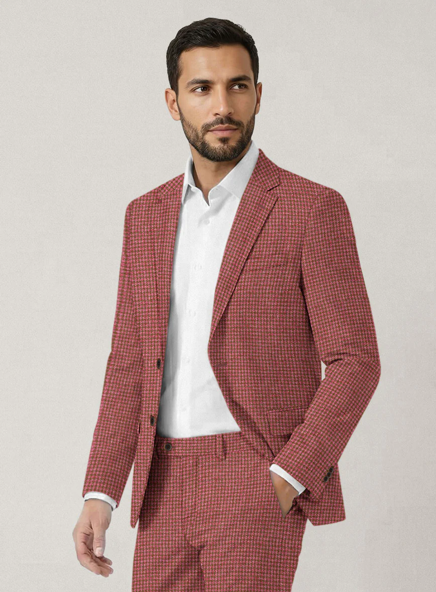 Italian Prato Tango Houndstooth Linen Jacket - Image 2