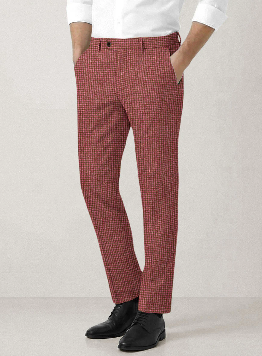 Italian Prato Tango Houndstooth Linen Pants