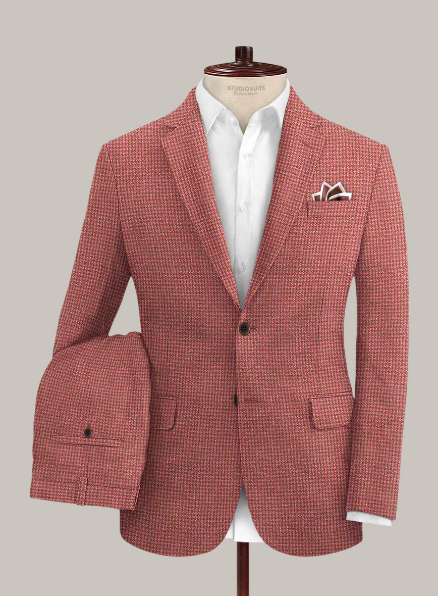 Italian Prato Tango Houndstooth Linen Suit - Image 2