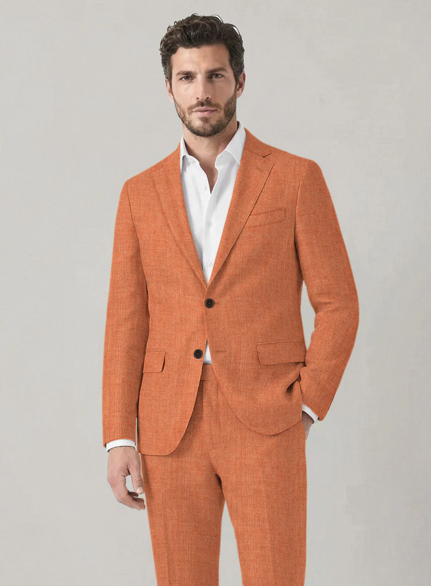 Italian Prato Terracotta Linen Suit - Image 3