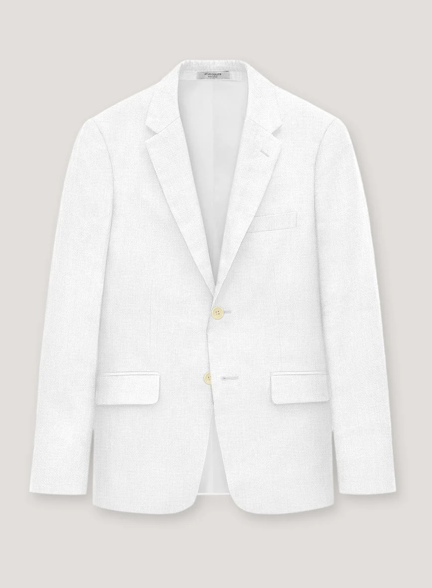 Italian Prato White Dobby Linen Jacket