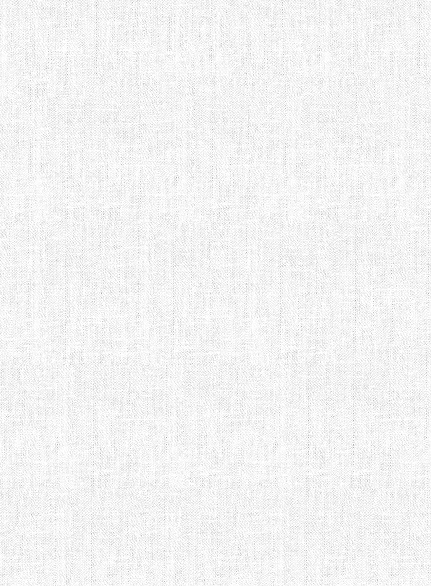 Italian Prato White Herringbone Linen Pants - Image 4