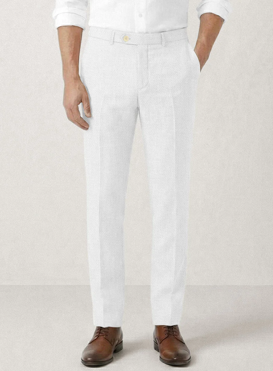 Italian Prato White Linen Pants