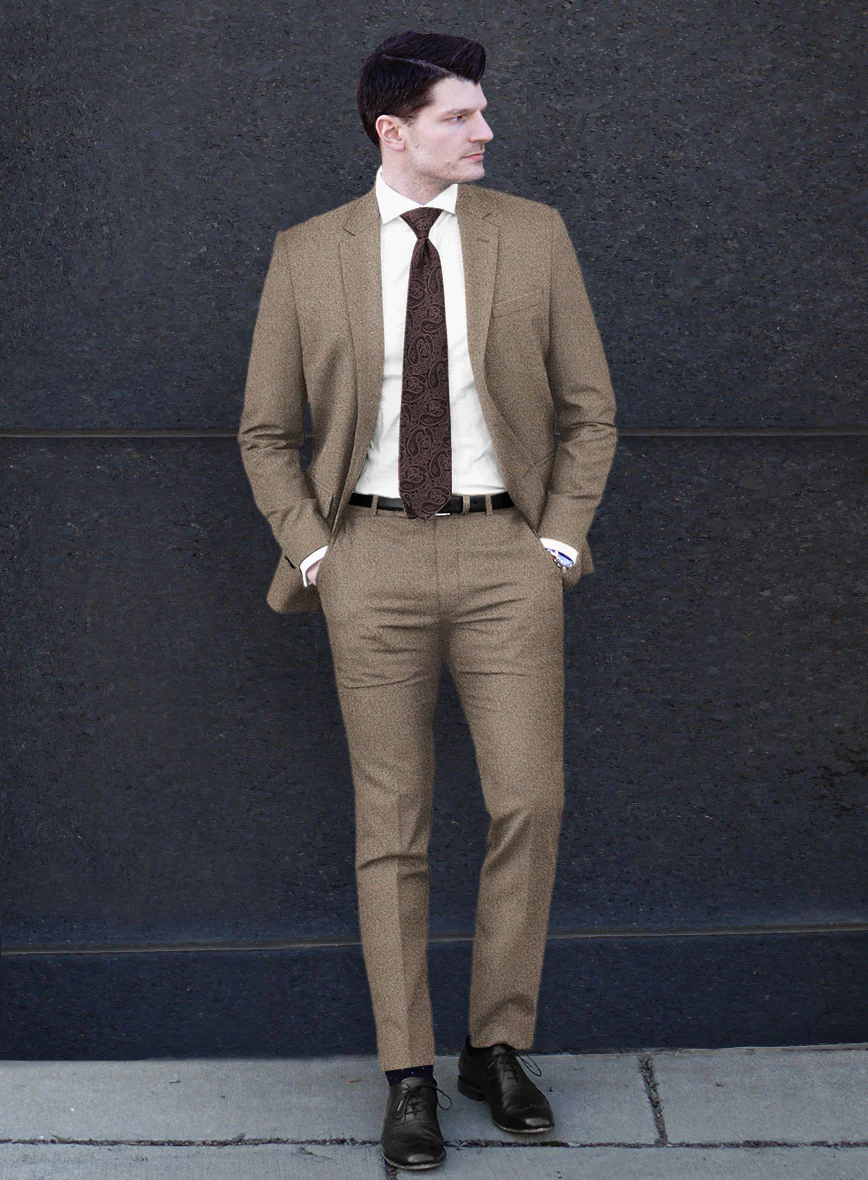 Italian Qique Tobacco Brown Wool Suit - Image 2