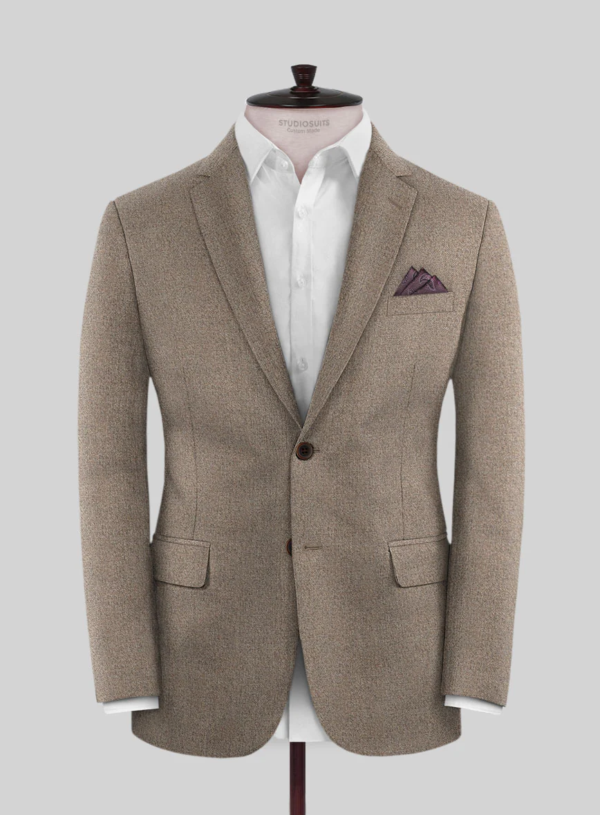 Italian Qique Tobacco Brown Wool Suit - Image 3