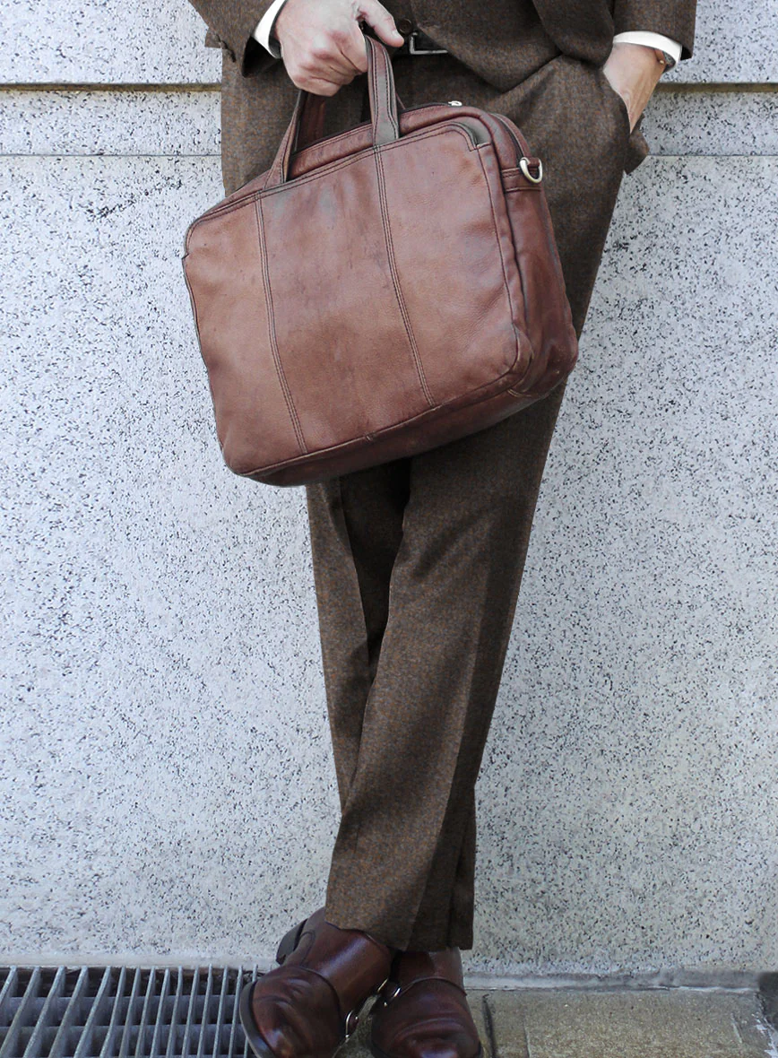 Italian Quelo Brown Twill Flannel Suit - Image 4