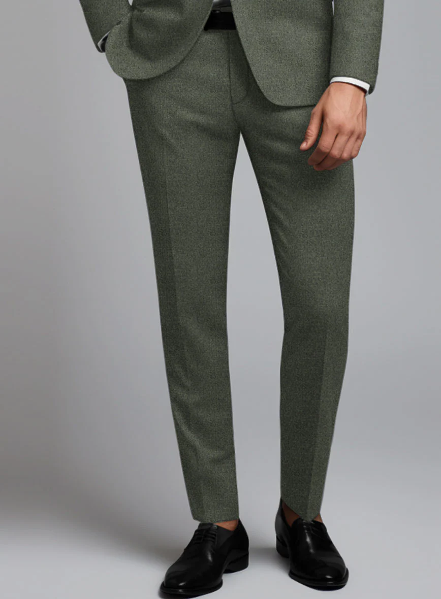 Italian Quelo Green Twill Flannel Pants - Image 2