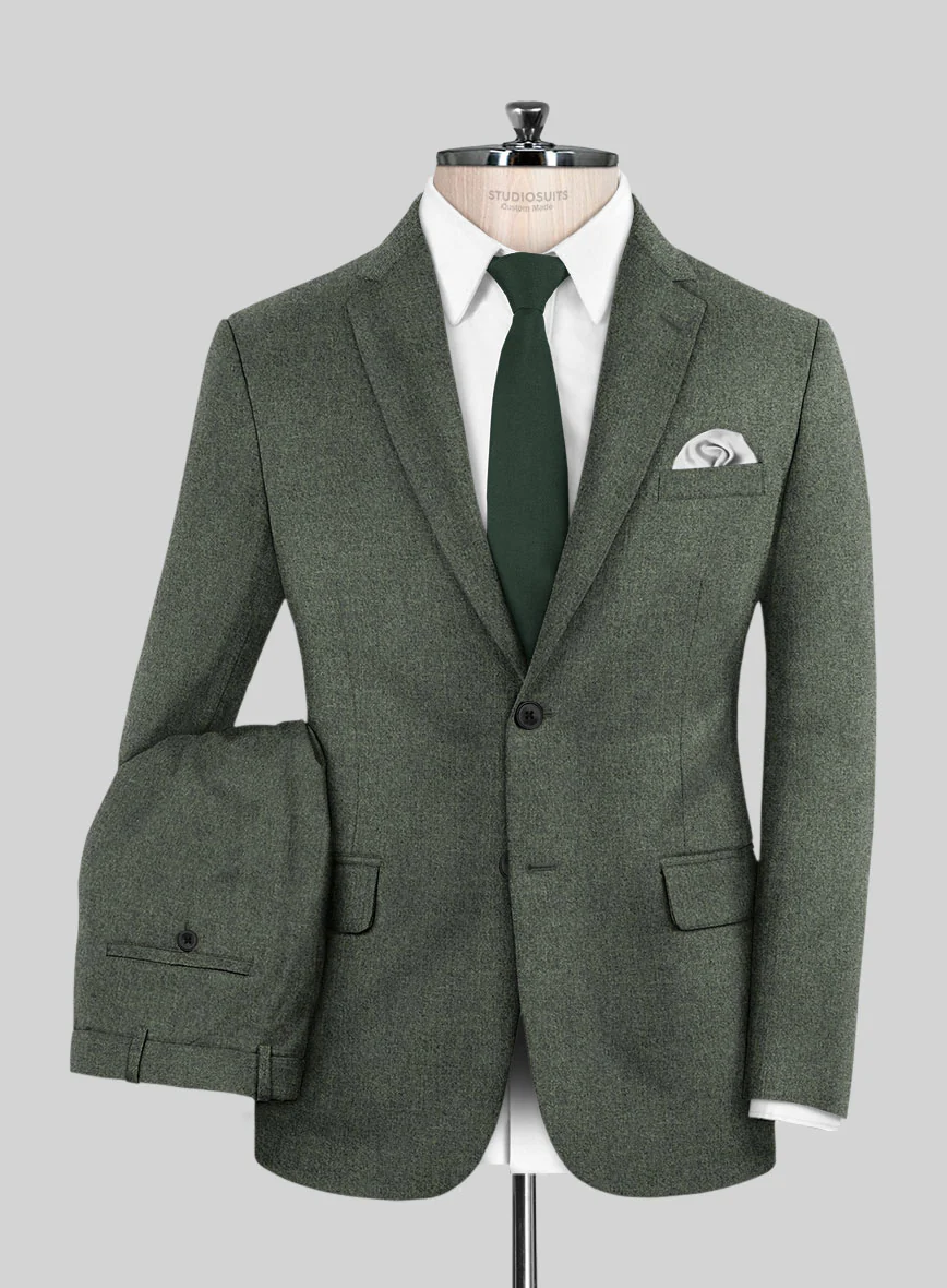 Italian Quelo Green Twill Flannel Suit