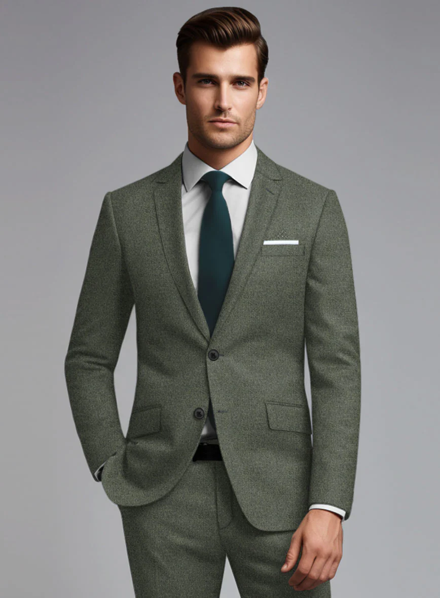 Italian Quelo Green Twill Flannel Suit - Image 4