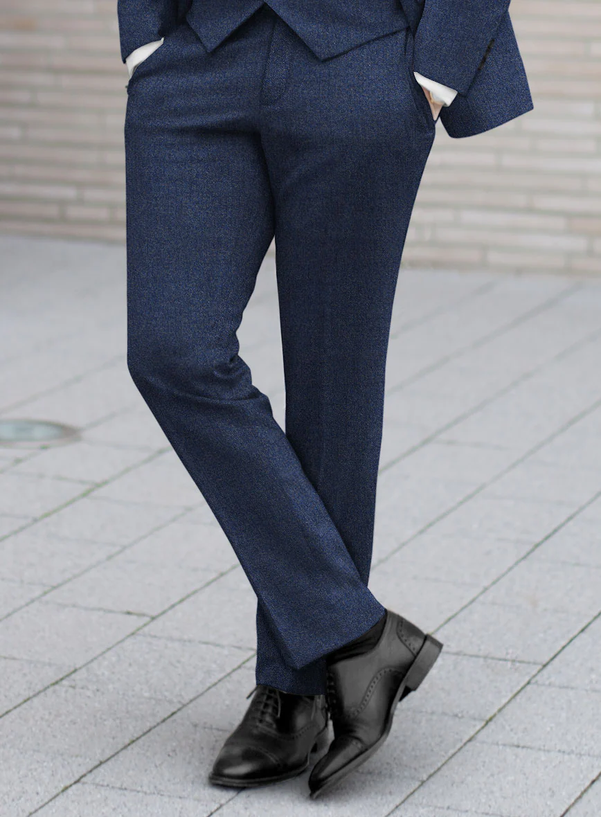Italian Quelo Lapis Blue Twill Flannel Pants - Image 2
