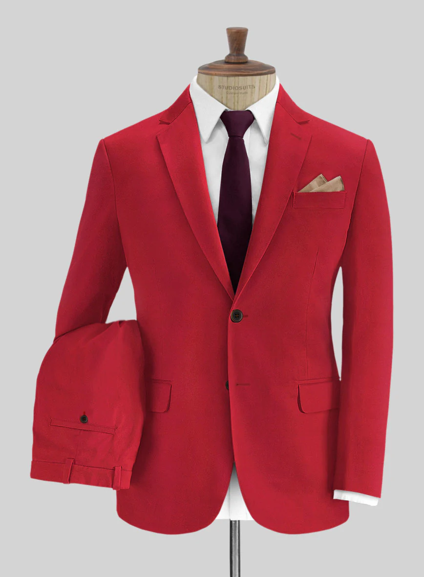 Italian Red Cotton Suit