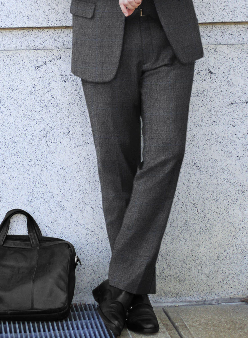 Italian Sift Gray Glen Flannel Pants - Image 2