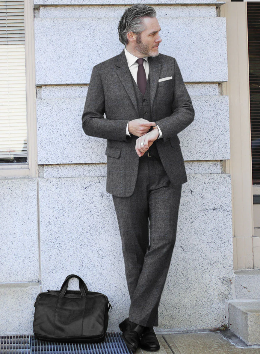 Italian Sift Gray Glen Flannel Suit - Image 2