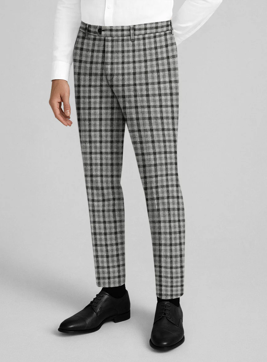 Italian Silverthorn Check Tweed Pants