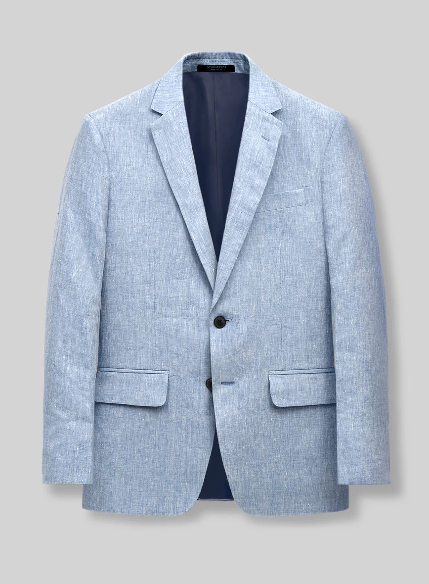 Italian Sky Blue Linen Jacket