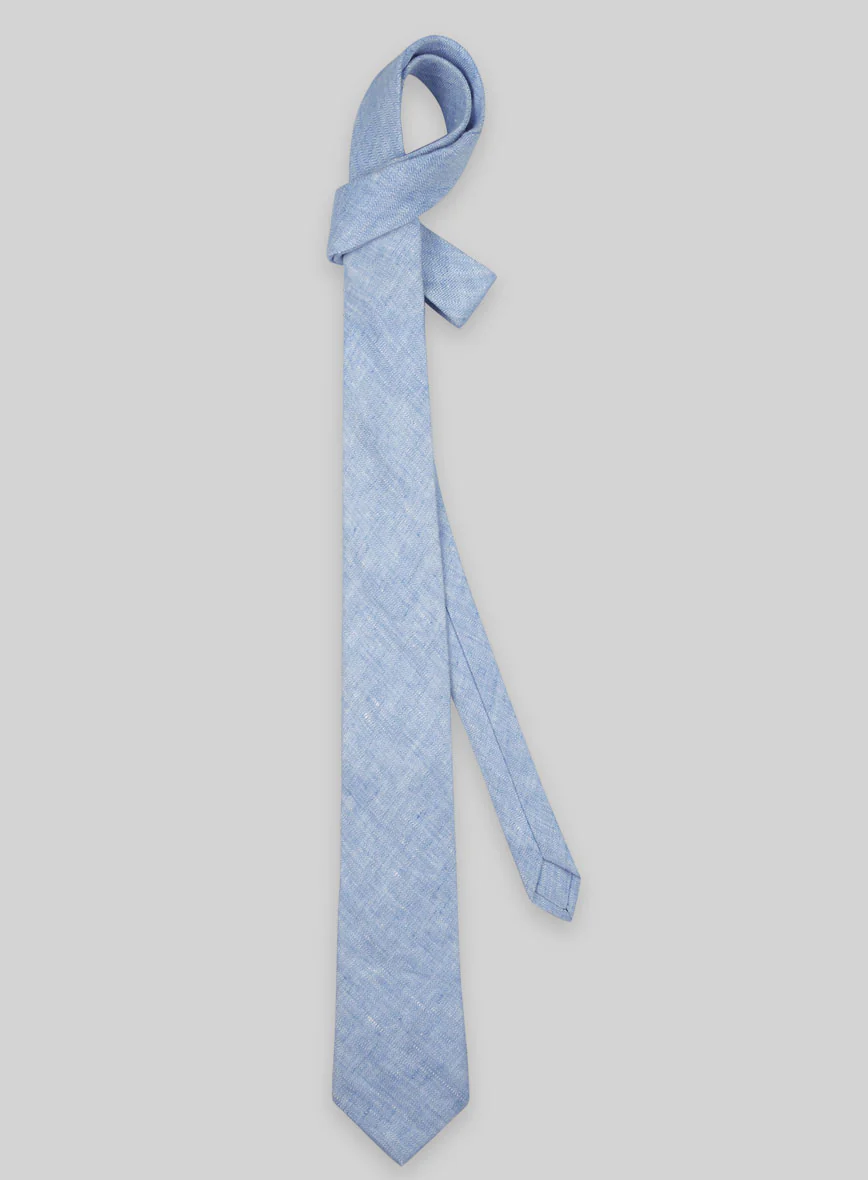Italian Linen Tie - Sky Blue - Image 2