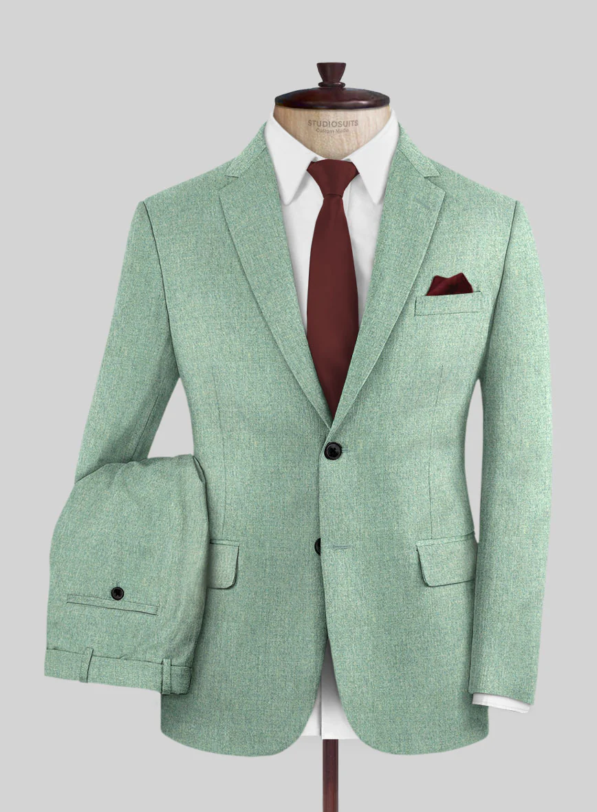 Italian Squito Bettle Green Wool Suit