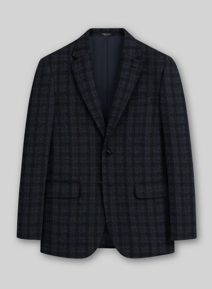 Italian Storm Navy Check Tweed Suit - Image 2