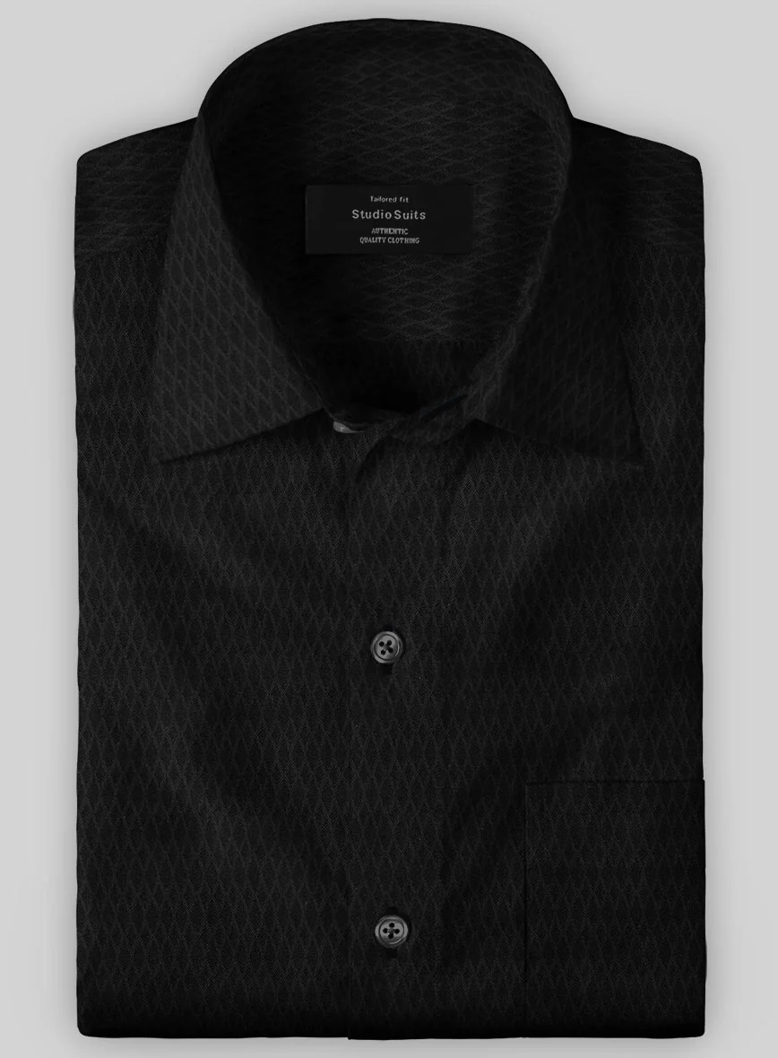 Italian Stretch Black Crisscross Shirt