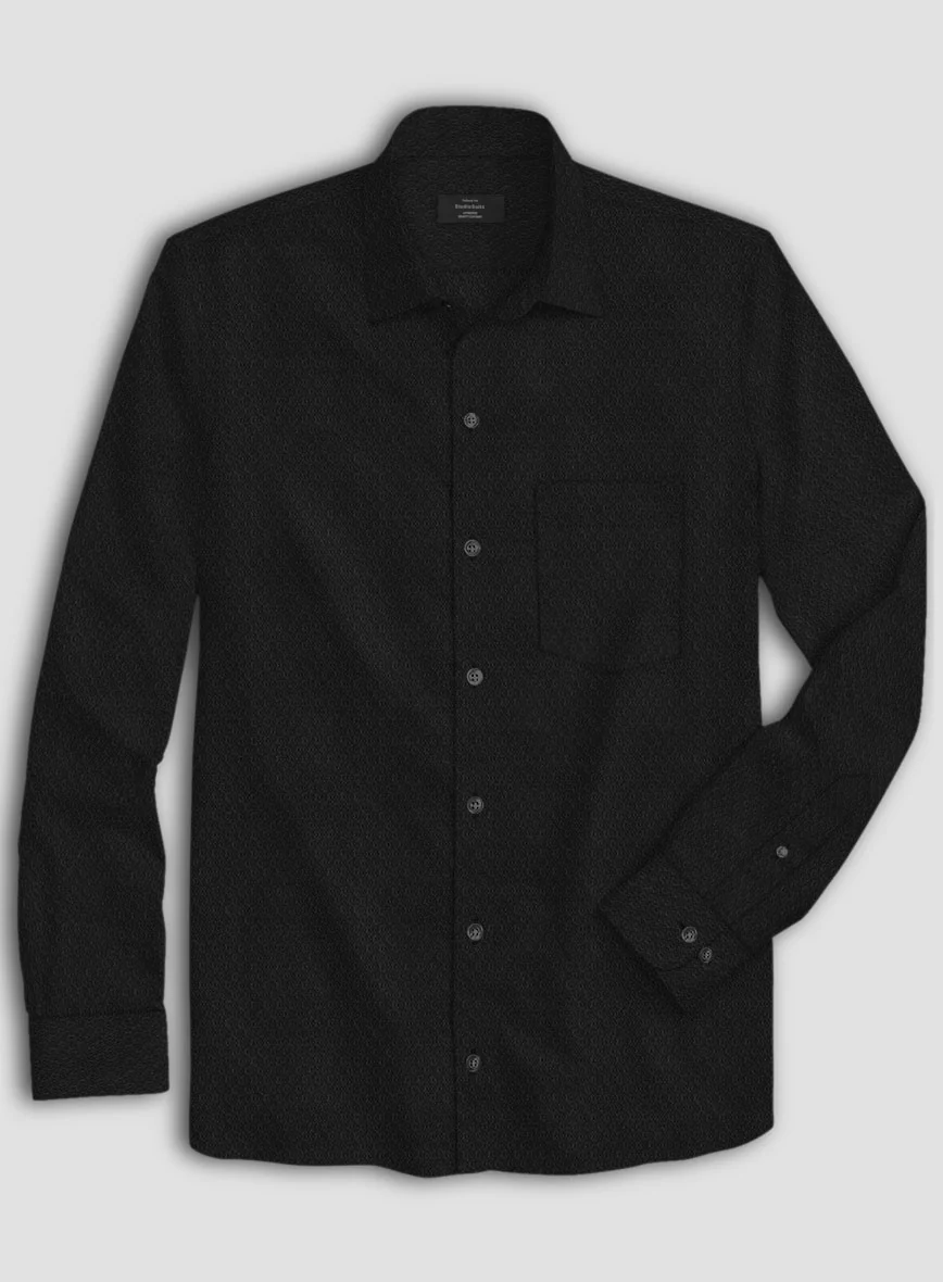 Italian Stretch Black Swirl Shirt - Image 2