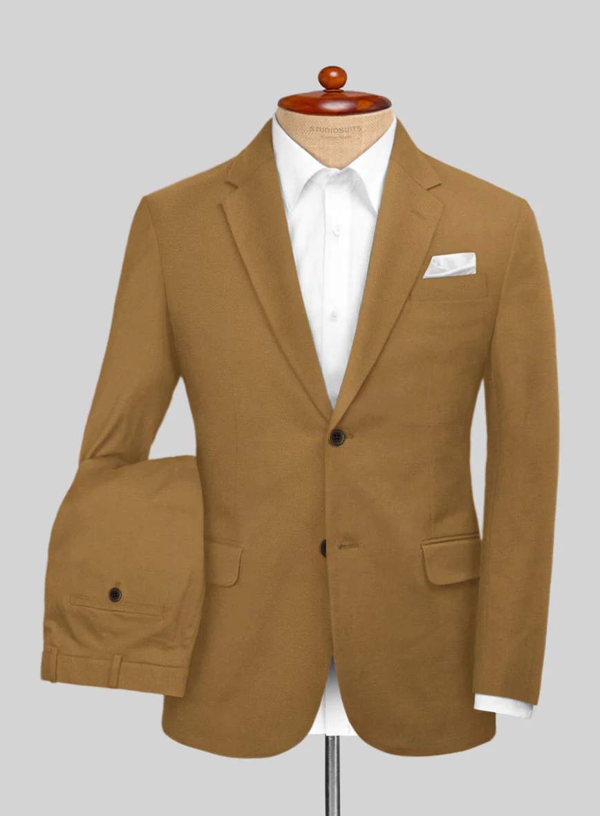 Italian Tan Cotton Stretch Suit - Image 2