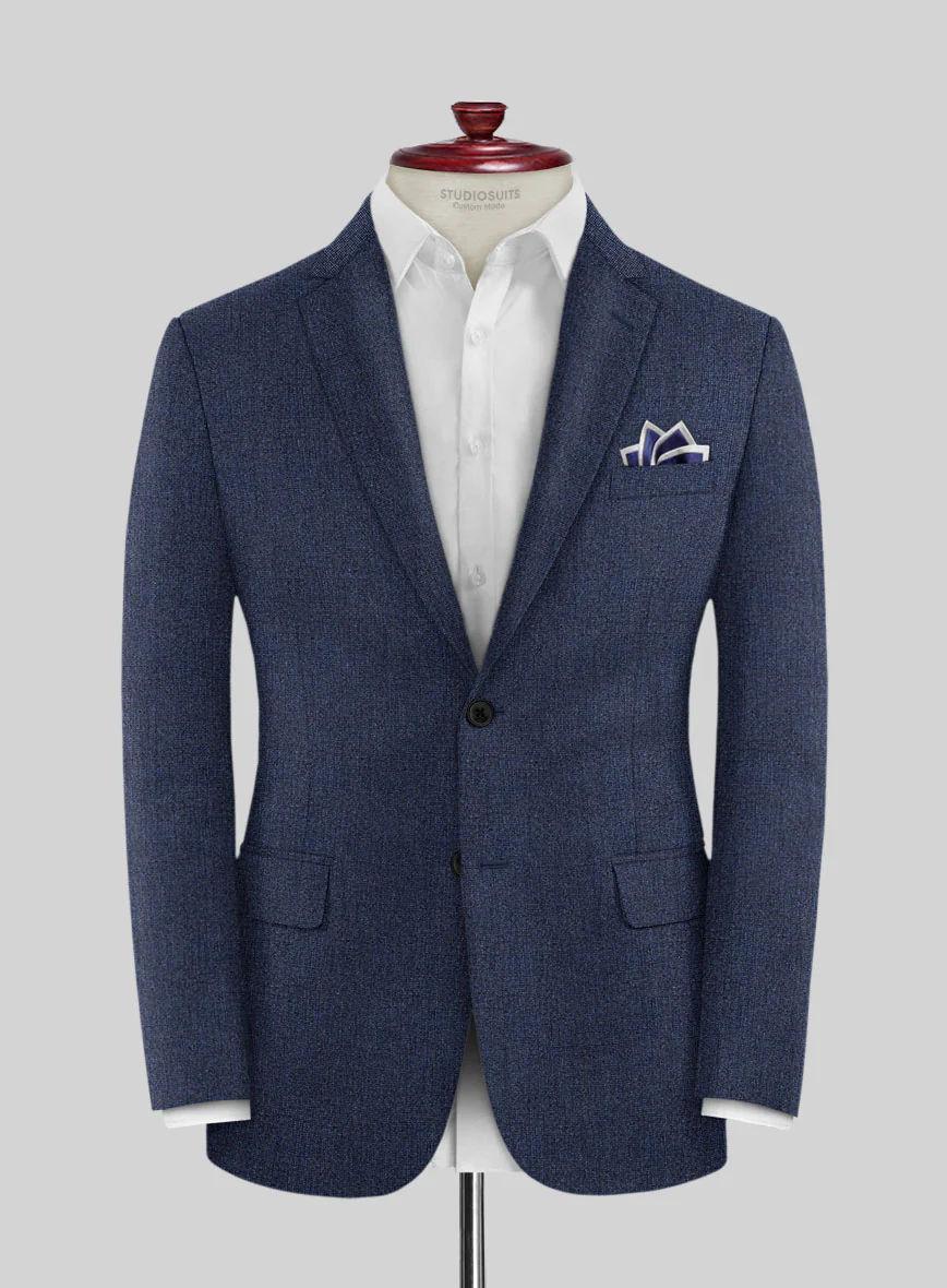 Italian Tavi Blue Nailhead Flannel Jacket