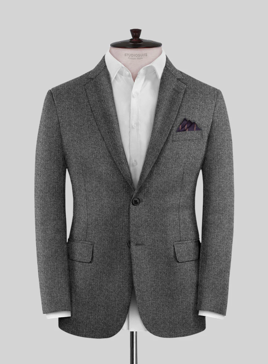 Italian Tavi Gray Nailhead Flannel Suit - Image 3