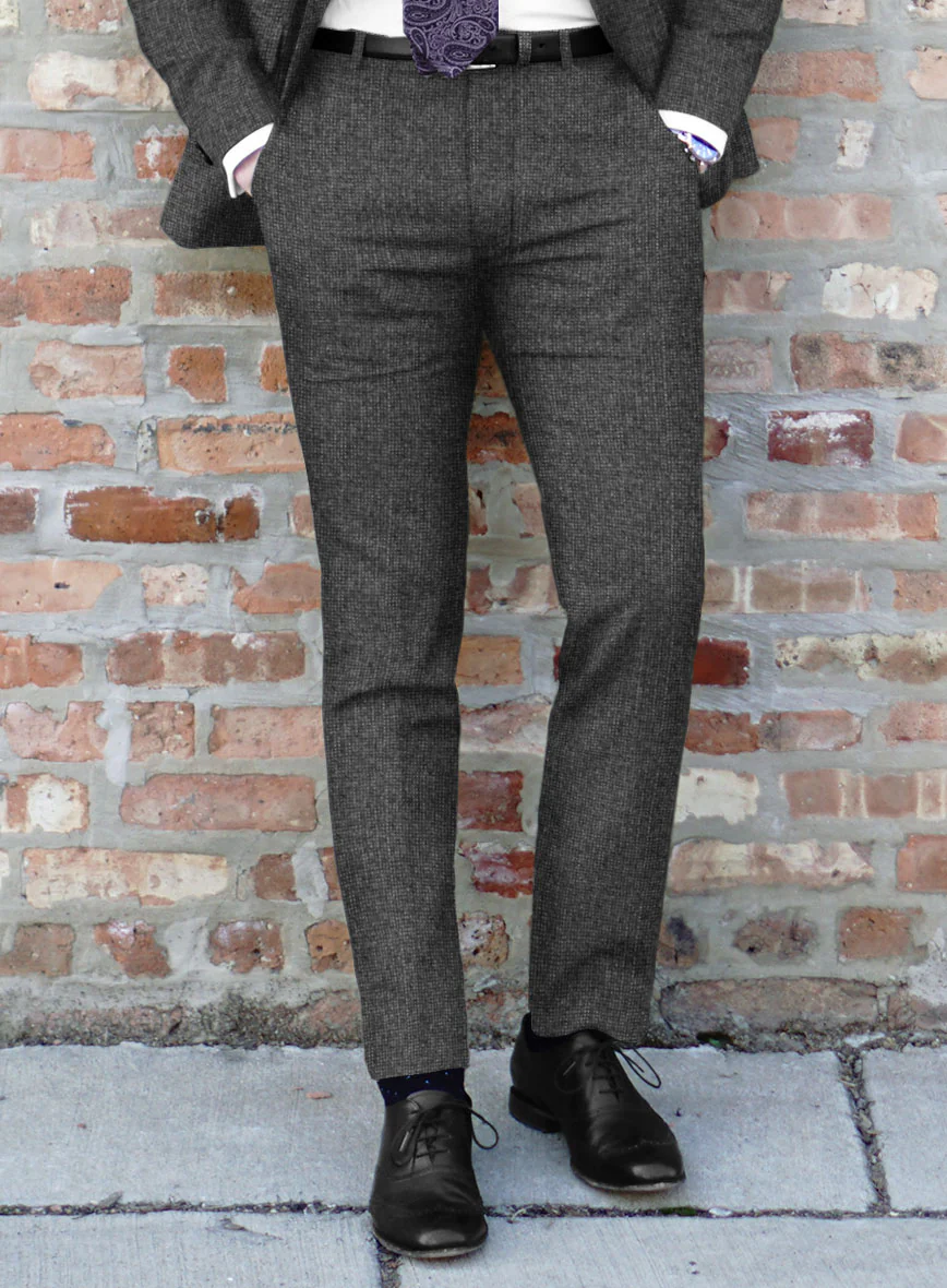 Italian Tavi Gray Nailhead Flannel Suit - Image 4