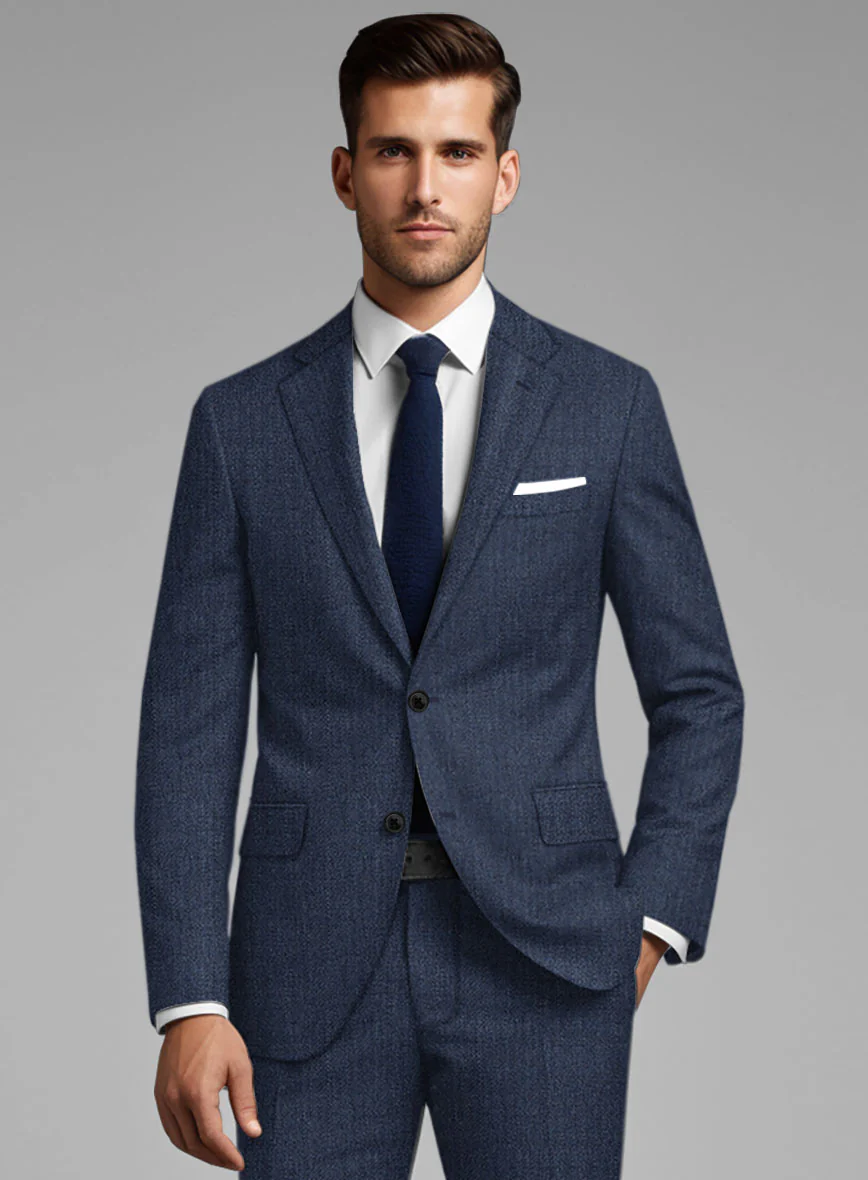 Italian Tela Indigo Blue Wool Suit - Image 3