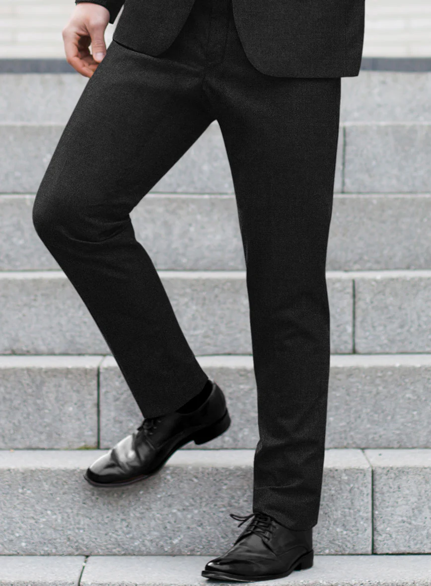 Italian Turna Charcoal Flannel Pants - Image 2