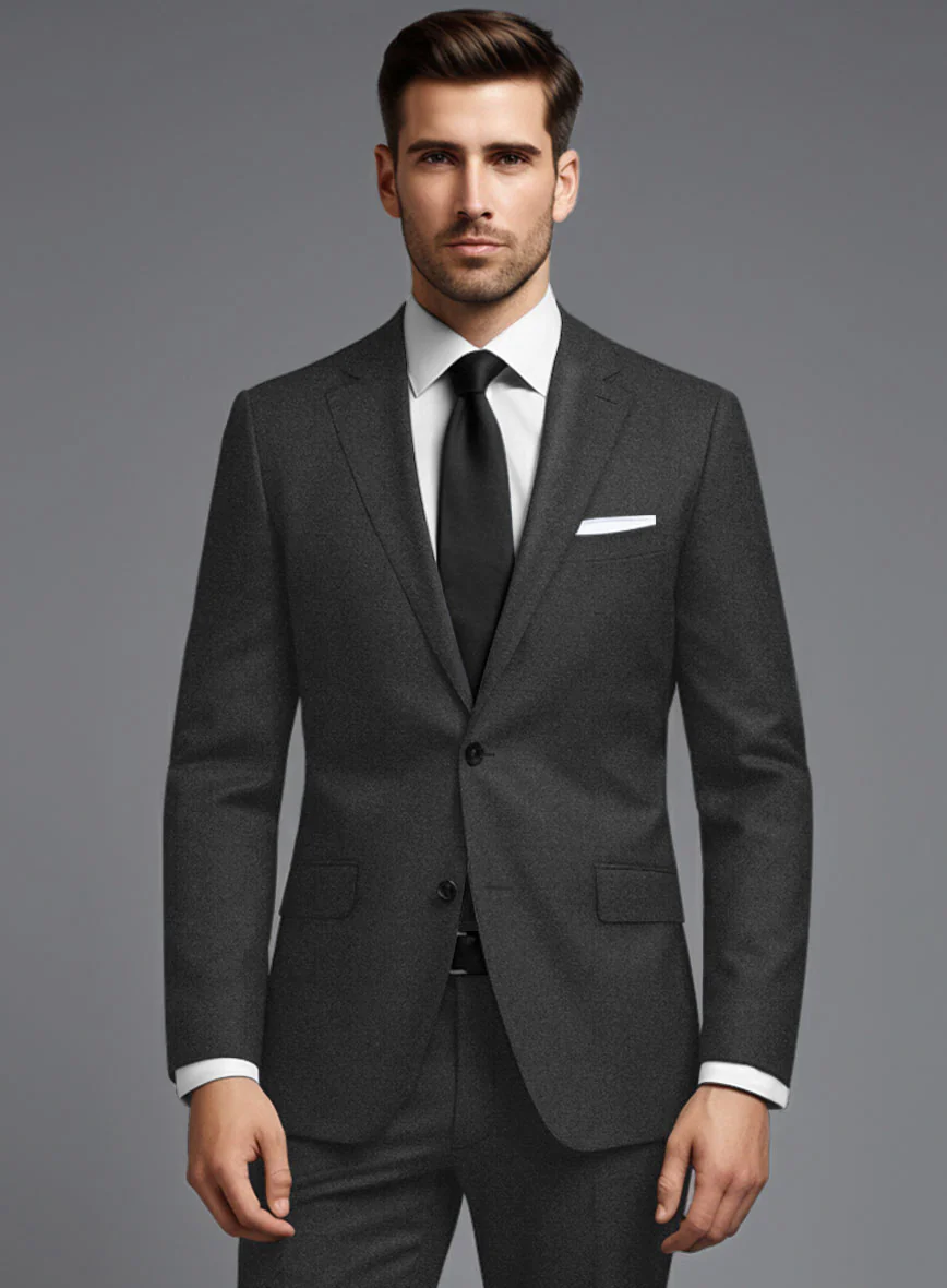 Italian Turna Dark Gray Flannel Suit - Image 4