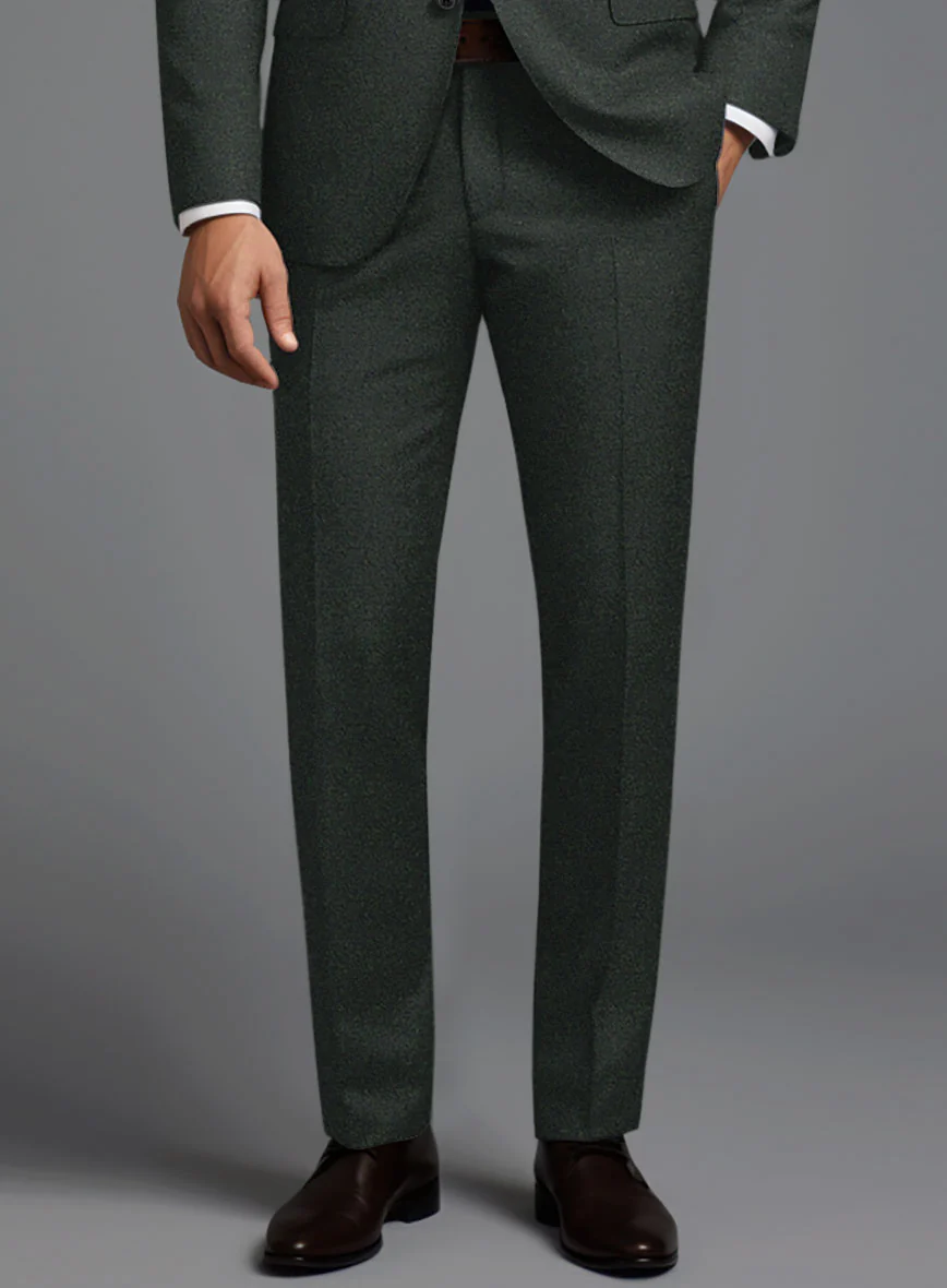 Italian Turna Dark Green Flannel Suit - Image 5