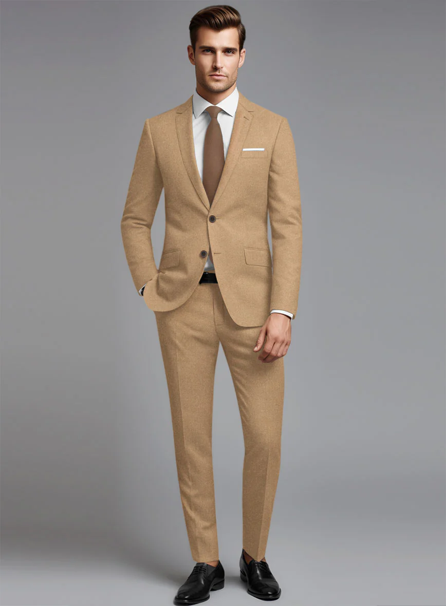 Italian Turna Khaki Flannel Suit - Image 2