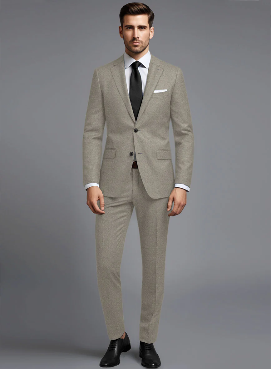 Italian Turna Light Brown Flannel Suit - Image 2