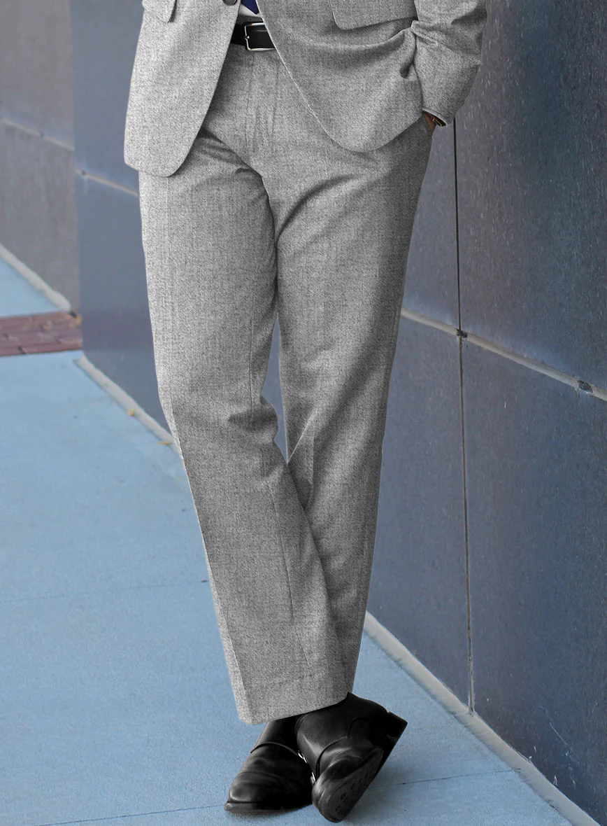 Italian Turna Light Gray Flannel Pants - Image 2