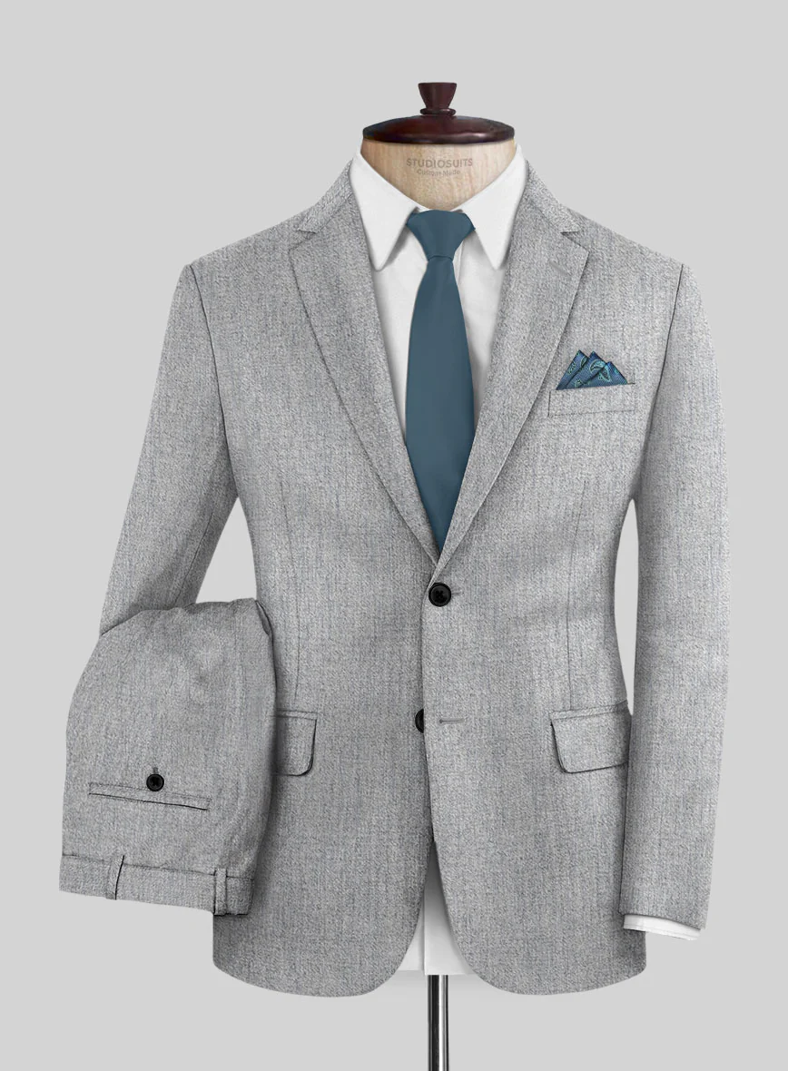 Italian Turna Light Gray Flannel Suit