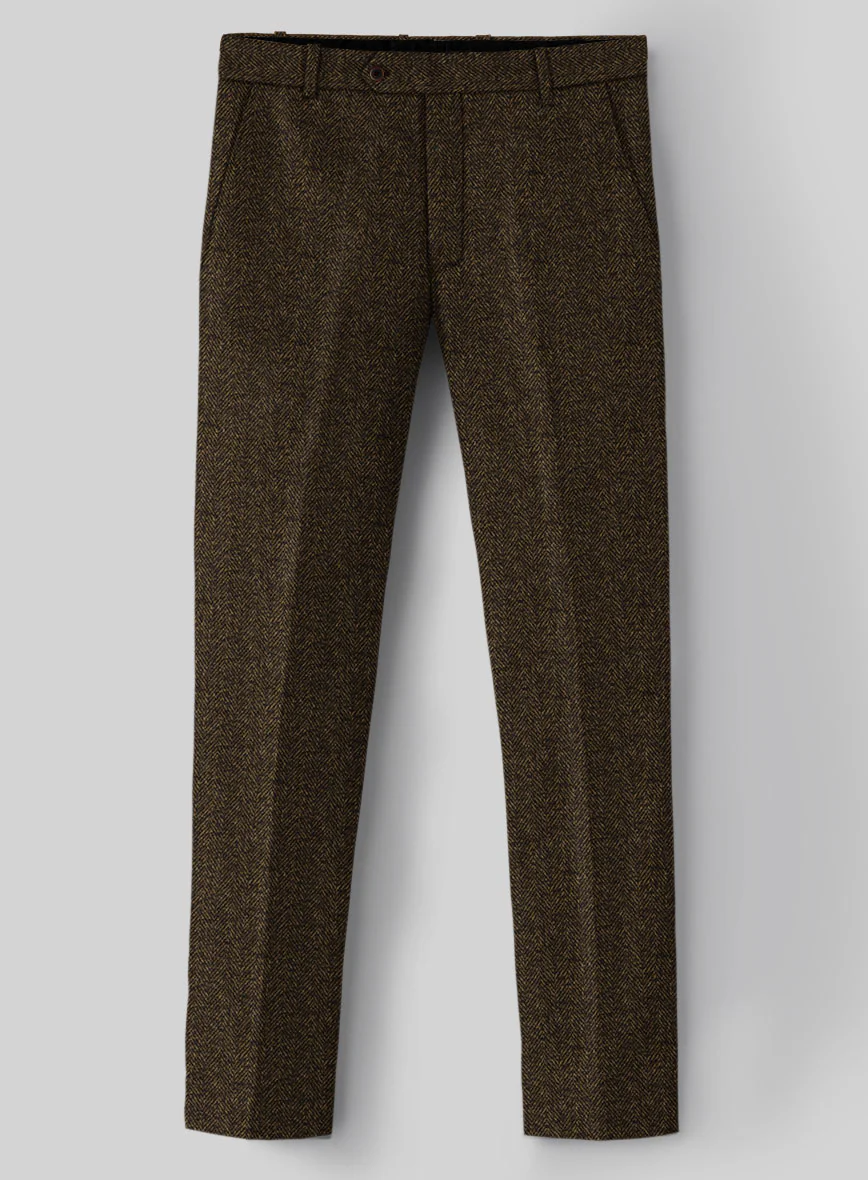 Italian Tweed Herringbone Timoteo Pants