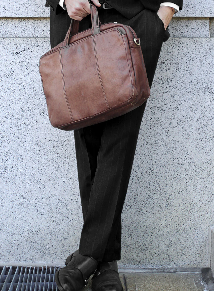 Italian Uben Black Chalkstripe Flannel Suit - Image 5