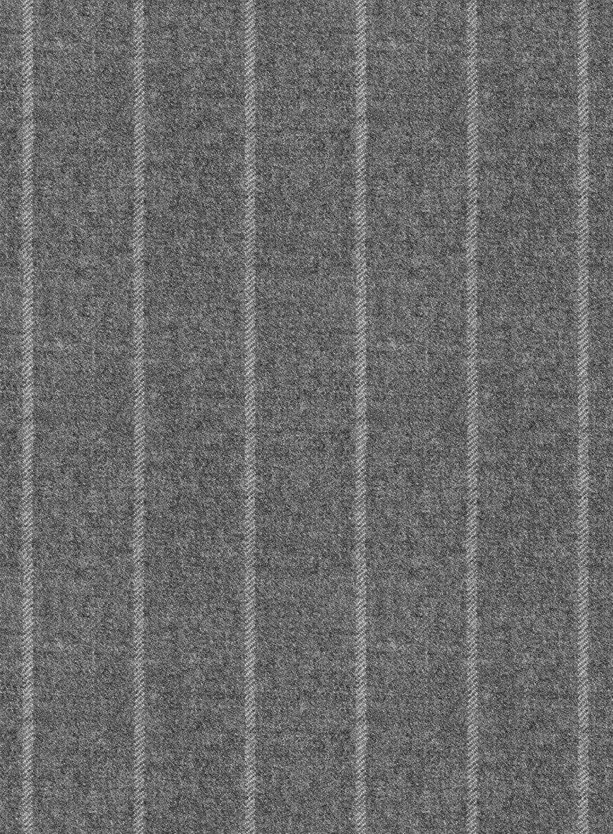 Italian Uben Gray Chalkstripe Flannel Suit - Image 7