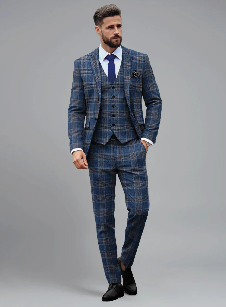 Italian Vincenzo Check Tweed Suit - Image 2