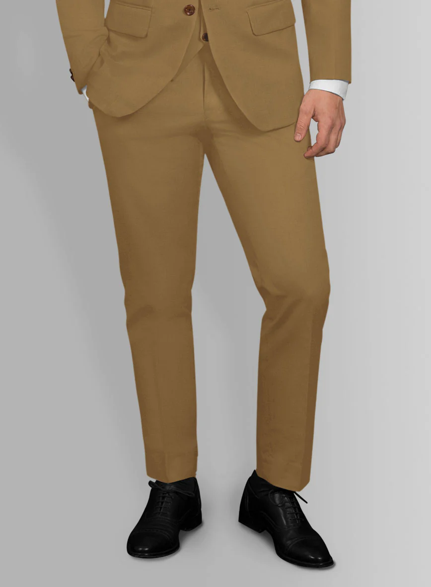 Italian Walnut Brown Cotton Stretch Suit - Image 4