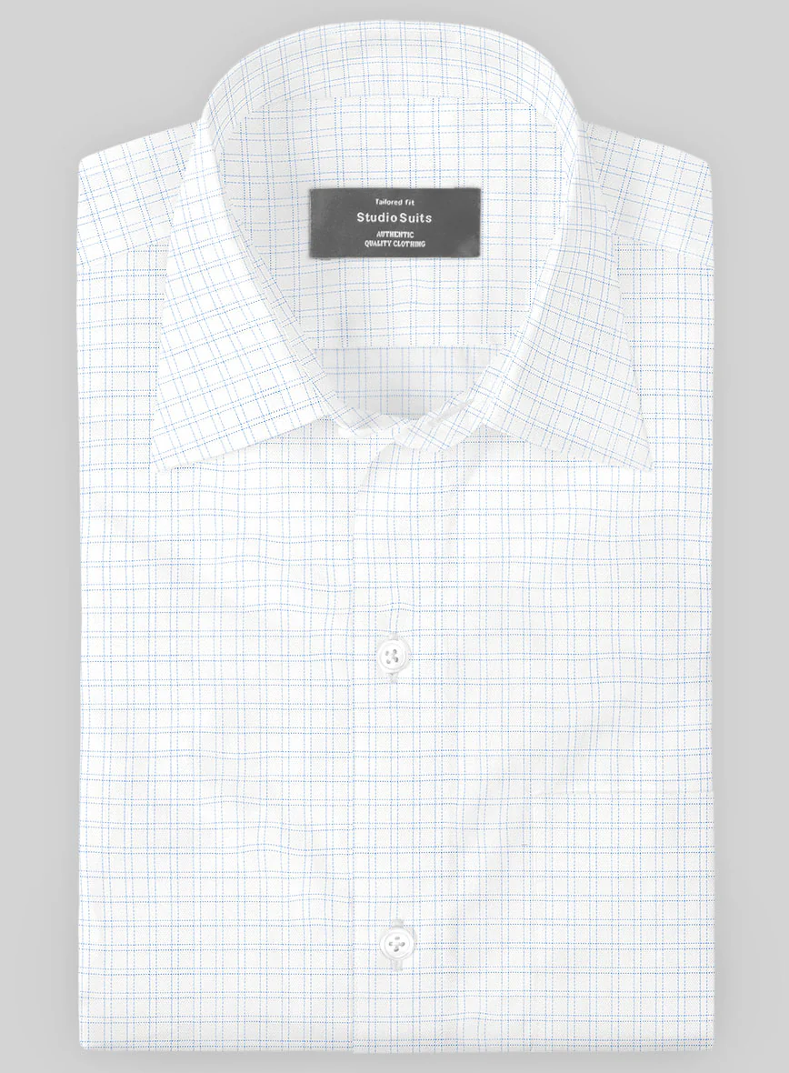 Italian White Grid Shirt