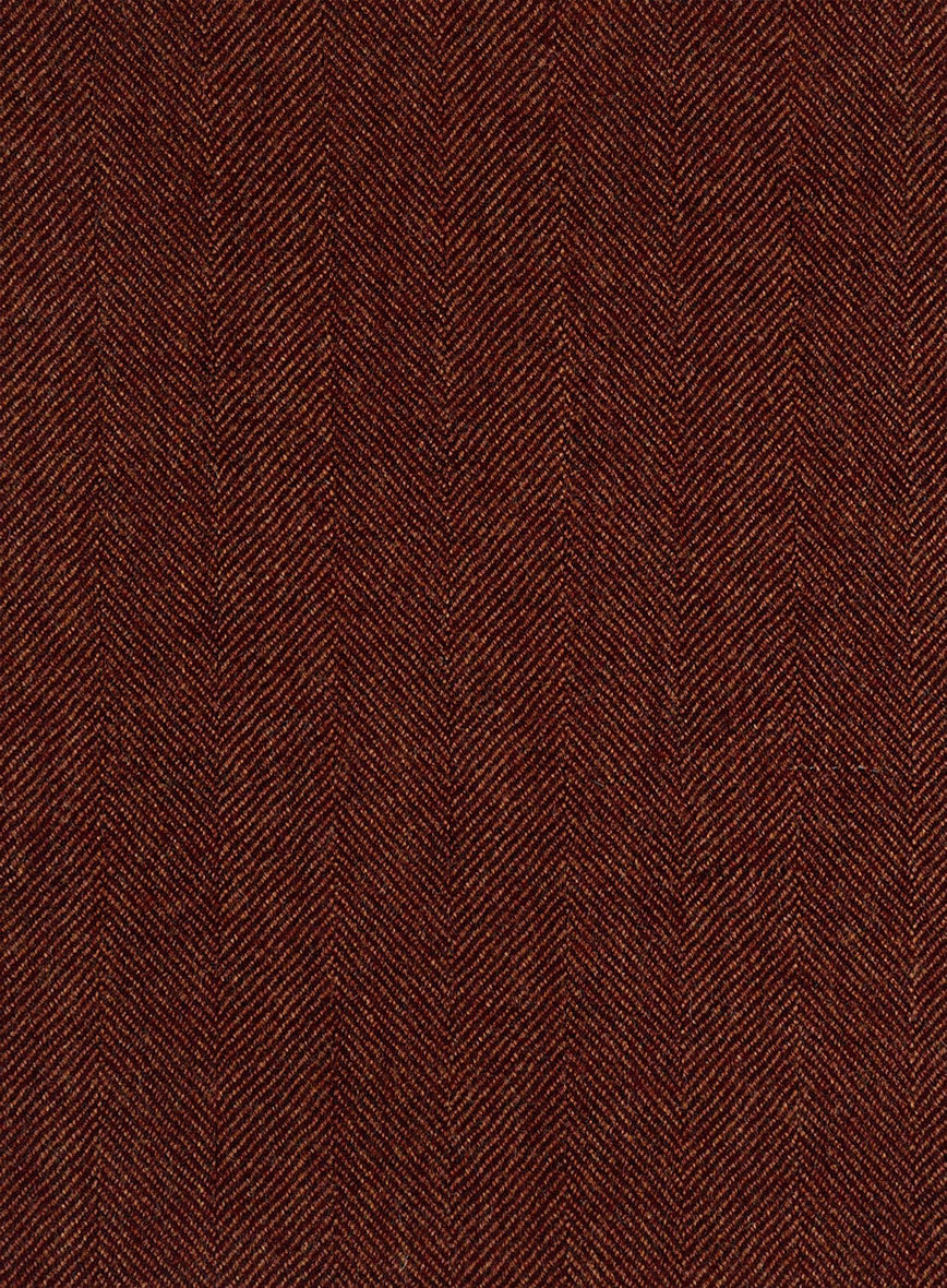 Italian Wide Herringbone Brunette Tweed Pants - Image 3