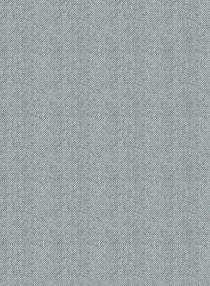 Italian Wide Herringbone Light Blue Tweed Suit - Image 7