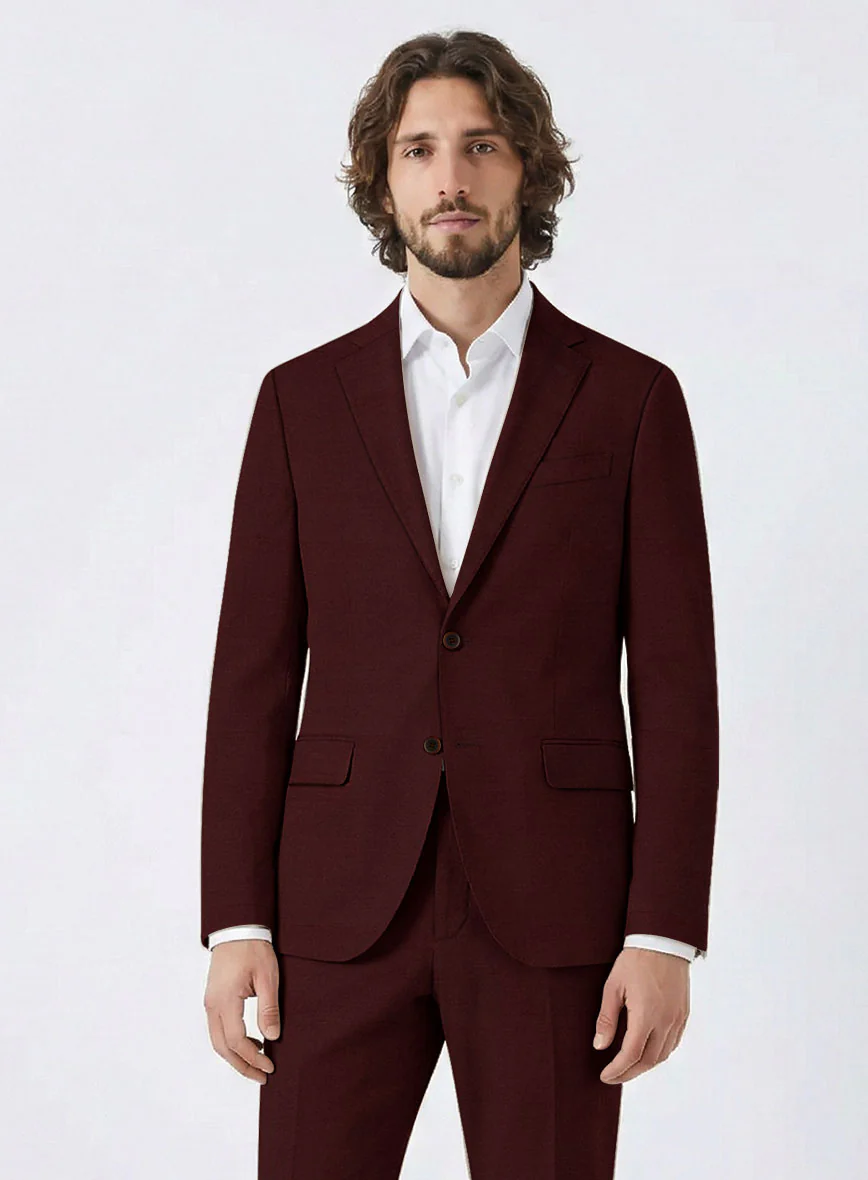 Italian Wine Cotton Stretch Jacket - Image 2