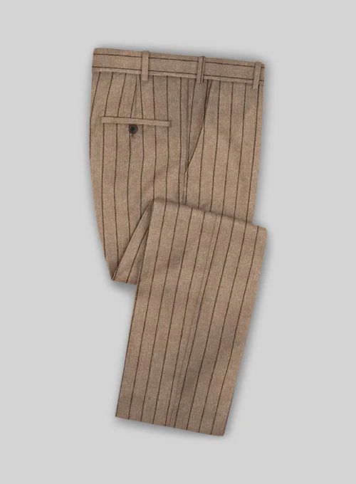 Italian Wool Cashmere Brown Stripe Suit - Image 3