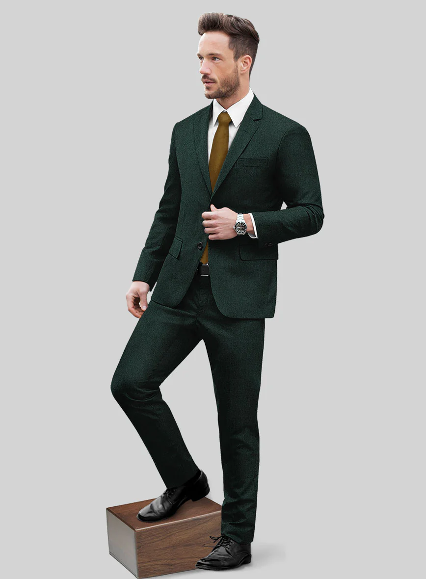 Italian Wool Cashmere Martini Green Suit - Image 2